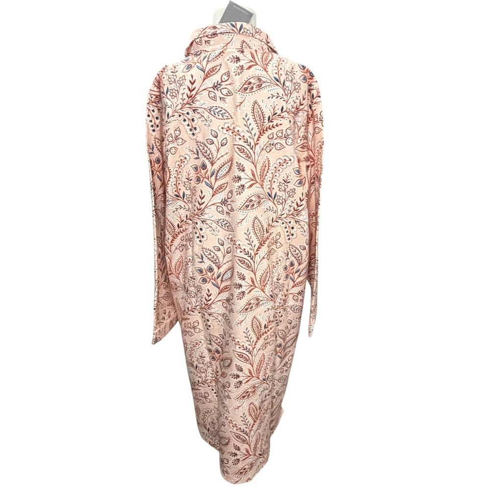 Garnet Hill Organic Cotton Flannel Night Gown XL Paisley Floral Sleepwear NEW - Picture 5 of 16